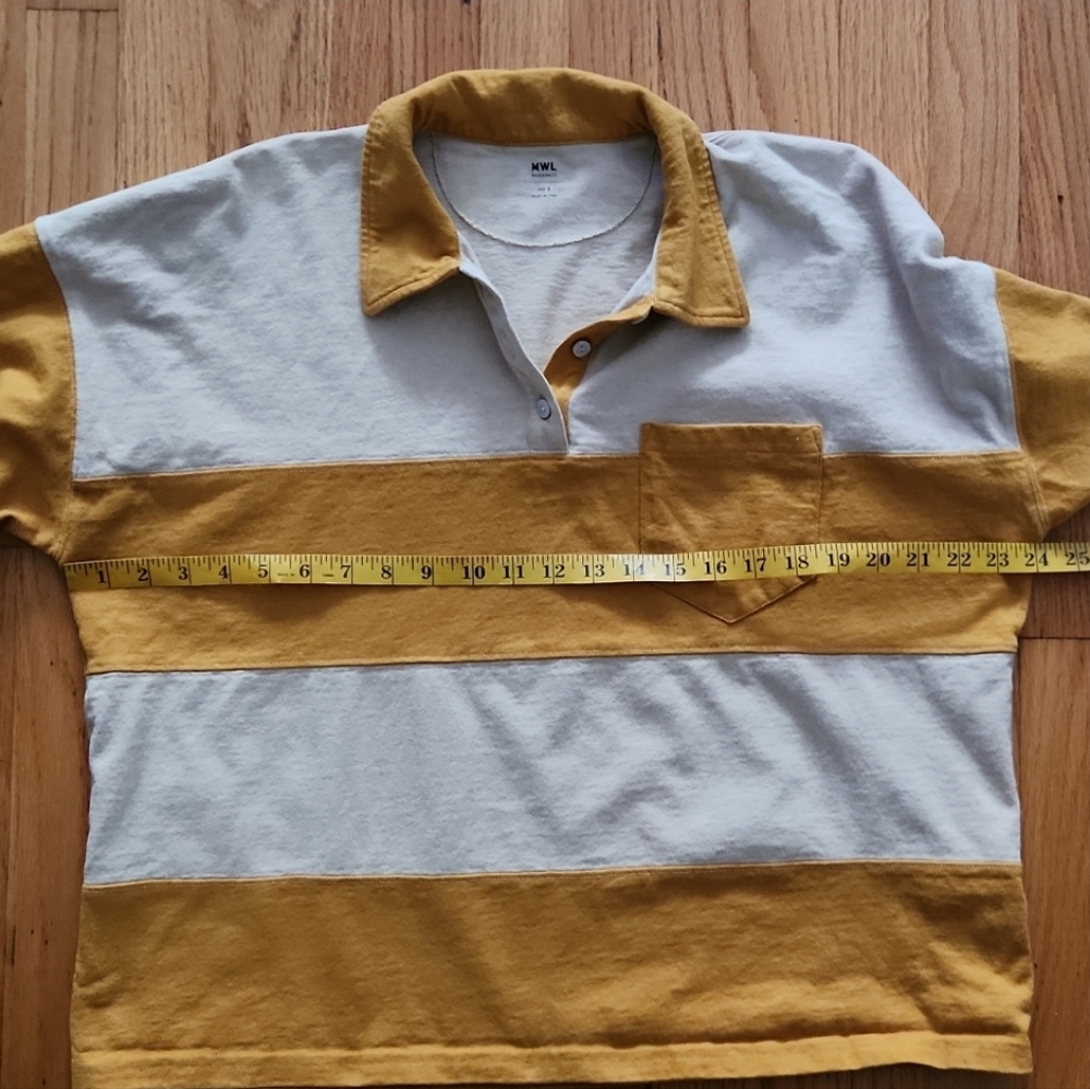 Madewell Mustard and Cream Striped Rugby Pullover - Picture 7 of 8